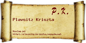 Plavsitz Kriszta névjegykártya
